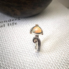 Load image into Gallery viewer, Solid sterling silver and gold ring set with incredible, ethically sourced,Ethiopian opal. Size R
