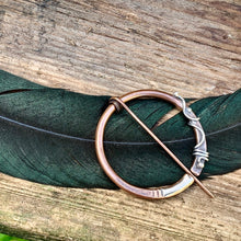 Load image into Gallery viewer, Copper and Sterling silver Pen-annular brooch.