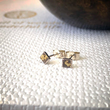 Load image into Gallery viewer, Solid sterling silver and gold tiny stud earrings