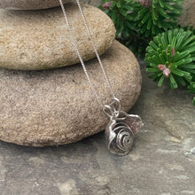 Load image into Gallery viewer, "Galaxy", hollow form, reversible sterling silver pendant.