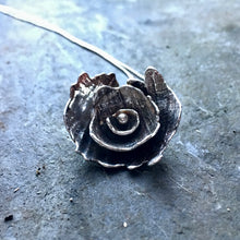 Load image into Gallery viewer, Sterling silver large 'Peony' pendant