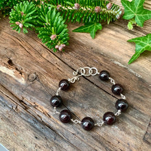 Load image into Gallery viewer, Juicy garnets and Sterling silver bracelet