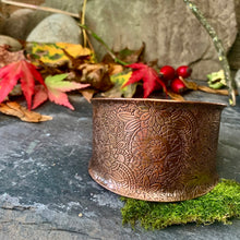 Load image into Gallery viewer, Large decorative copper cuff bracelet