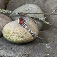Load image into Gallery viewer, Sterling silver and Rhodolite Garnet stacking bangle