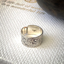 Load image into Gallery viewer, Solid sterling silver and gold ring set with deep blue, rose cut Sapphire. Size R1/2