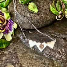 Load image into Gallery viewer, Triple heart and Rosebud Necklace