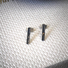 Load image into Gallery viewer, Solid sterling silver and gold bar stud earrings