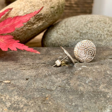Load image into Gallery viewer, Silver textured round stud earrings