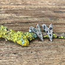 Load image into Gallery viewer, Silver textured hearts stud earrings