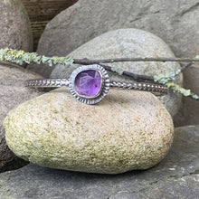 Load image into Gallery viewer, Sterling silver and Amethyst stacking bangle
