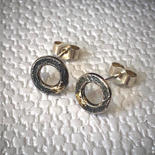 Load image into Gallery viewer, Solid sterling silver and gold polo stud earrings
