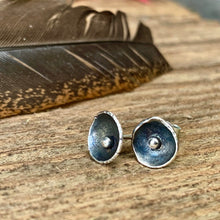 Load image into Gallery viewer, Silver 'peony' stud earrings