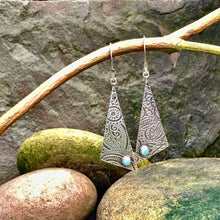 Load image into Gallery viewer, Sterling silver and Amazonite earrings.