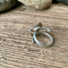 Load image into Gallery viewer, Adjustable sterling silver bohemian square ring. Made to order