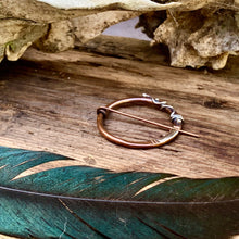 Load image into Gallery viewer, Copper and Sterling silver Pen-annular brooch.