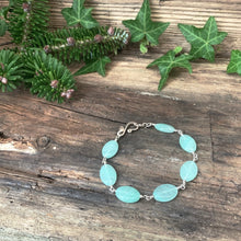 Load image into Gallery viewer, Teal blue Agate and Sterling silver bracelet