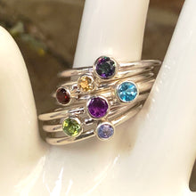 Load image into Gallery viewer, Plain band 3mm round Gemstone stacking rings. Made to order