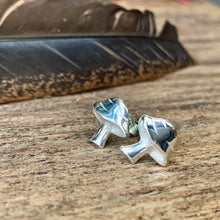 Load image into Gallery viewer, Silver mushroom stud earrings