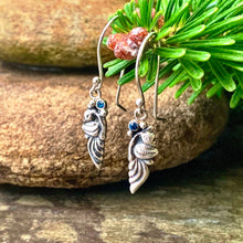 Load image into Gallery viewer, Peacock earrings set with blue cubic zirconia