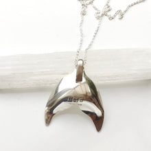 Load image into Gallery viewer, Recycled silver mermaid tail pendant. Limited stock