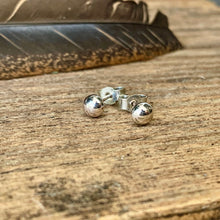 Load image into Gallery viewer, Recycled Silver ball stud earrings