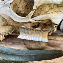 Load image into Gallery viewer, Sterling silver corrugated cuff bracelet