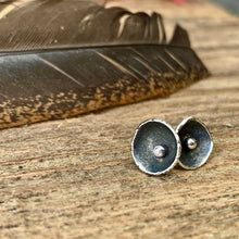 Load image into Gallery viewer, Silver 'peony' stud earrings