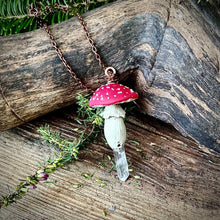 Load image into Gallery viewer, Crystal wand mushroom necklaces
