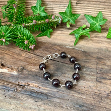 Load image into Gallery viewer, Juicy garnets and Sterling silver bracelet
