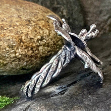 Load image into Gallery viewer, Sterling silver, flower statement ring. UK size P