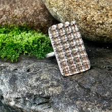 Load image into Gallery viewer, Sterling silver, corrugated ring. UK size I