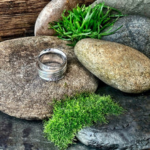 Load image into Gallery viewer, Unisex, sterling silver, heavy, triple, spinner ring. UK size V