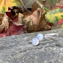 Load image into Gallery viewer, Sterling silver and rainbow moonstone stacking ring
