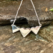 Load image into Gallery viewer, Triple heart and Rosebud Necklace
