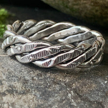 Load image into Gallery viewer, Sterling silver, triple twisted, textured ring - UK size O
