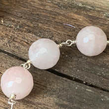 Load image into Gallery viewer, Faceted Rose quartz and Sterling silver bracelet
