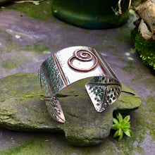 Load image into Gallery viewer, Sterling silver and copper, cuff bracelet
