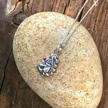 Load image into Gallery viewer, Peacock pendant with Ruby
