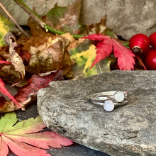 Load image into Gallery viewer, Sterling silver and rainbow moonstone stacking ring
