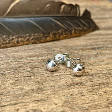 Load image into Gallery viewer, Recycled Silver ball stud earrings
