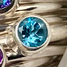 Load image into Gallery viewer, Plain band 4mm round Gemstone stacking rings. Made to order
