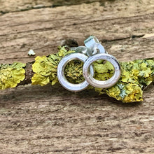 Load image into Gallery viewer, Silver circle stud earrings
