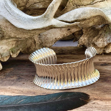 Load image into Gallery viewer, Sterling silver corrugated cuff bracelet
