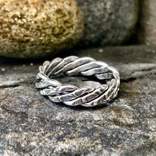 Load image into Gallery viewer, Sterling silver, triple twisted, textured ring - UK size O
