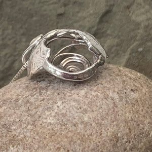 "Galaxy", hollow form, reversible sterling silver pendant.