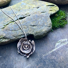 Load image into Gallery viewer, Sterling silver large &#39;Peony&#39; pendant
