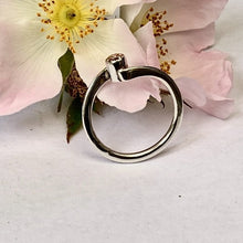 Load image into Gallery viewer, Sterling silver and champagne zirconia ring - UK size O
