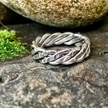 Load image into Gallery viewer, Sterling silver, triple twisted, textured ring - UK size O
