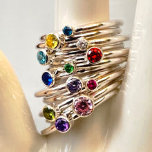 Load image into Gallery viewer, Birthstone stacking rings 4mm
