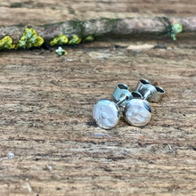 Load image into Gallery viewer, Silver delicate dot stud earrings
